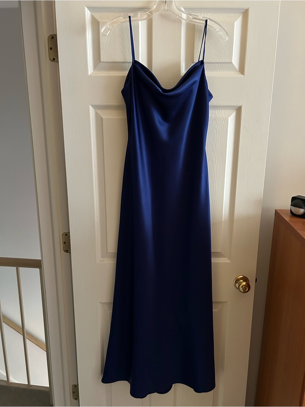 Jessica (not Jessica Simpson) Electric Blue Satin Cowl Slip Maxi Dress.